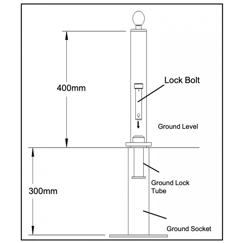Bulldog SA7L Removeable Hitch Post